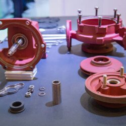Industry pump parts disassembly on the table